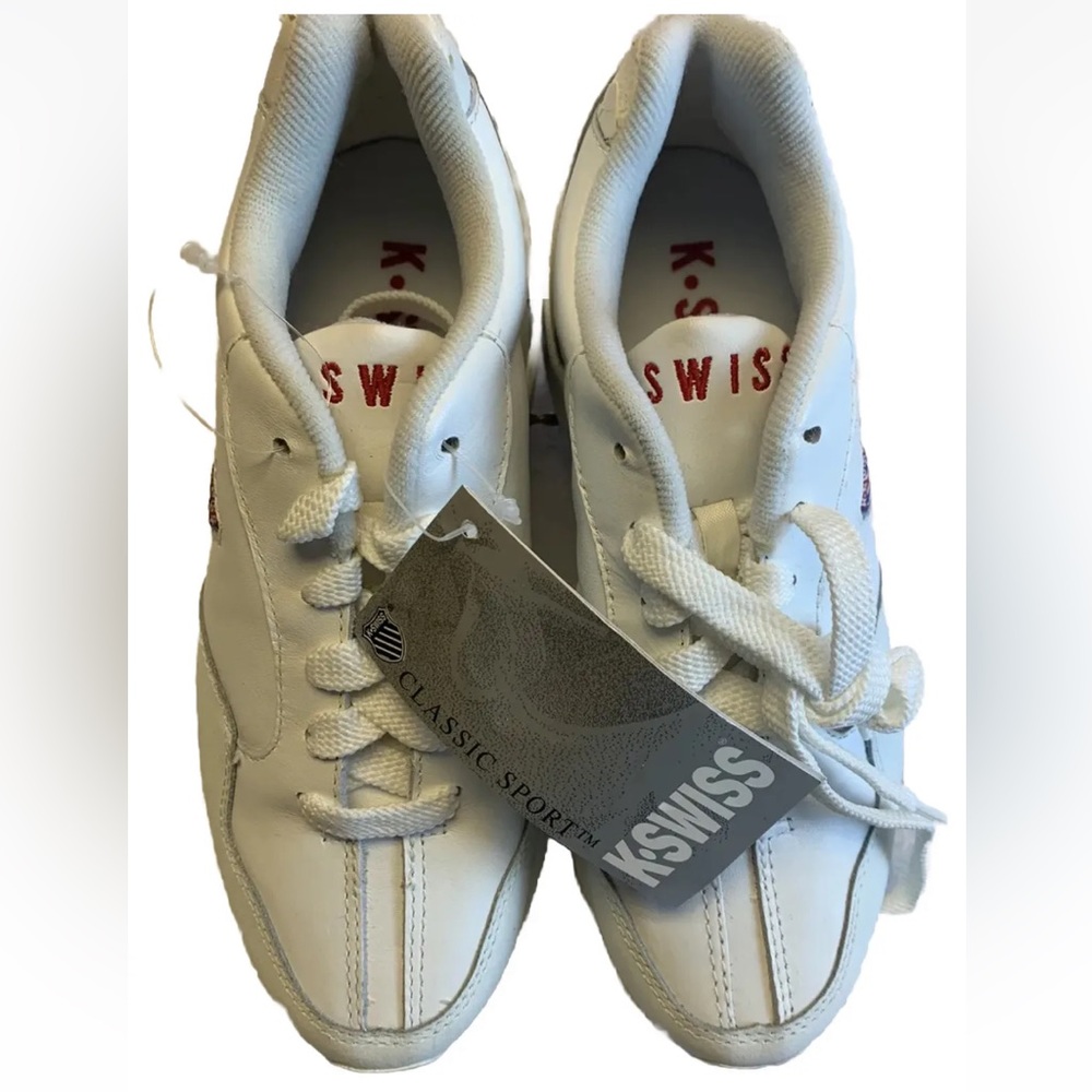 K Swiss Classic White Leather Sneakers K-low size 6- NEW WITH TAGS